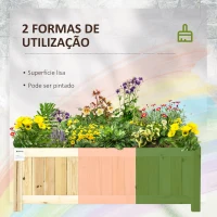Outsunny Floreira de Madeira Dobrável Horta para Jardim com 4 Pés para Cultivos de Verduras Flores 70x30x25 cm Madeira(m-6)