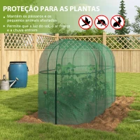 Outsunny Estufa de Jardim Estufa para Plantas Estufa de Exterior com Porta com Fecho de Correr e Estrutura de Aço 300x100x150 cm Verde(m-4)