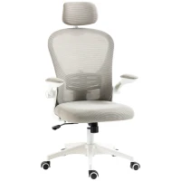 Vinsetto Cadeira de Escritório Basculante com Encosto Alto Apoio para a Cabeça Ajustável e Suporte Lombar 62x64x112-120 cm Cinza(m-10)