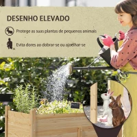 Outsunny Mesa de Cultivo de Madeira Horta Elevada 115x55x80 cm com Tecido não Tecido para Cultivo de Plantas Verduras Flores Madeira(m-4)