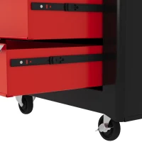 HOMCOM 5-Drawer Tool Chest with Wheels, Steel Lockable Tool Storage Cabinet with Handle, 2 Keys for Garage, Workshop, Red(m-8)
