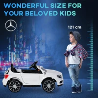 HOMCOM Mașină Electrică pentru Copii, Mercedes GLA Electric pentru Copii 3+ ani, cu Telecomandă, Faruri și Muzică, 100x58x46 cm, Alb(m-9)