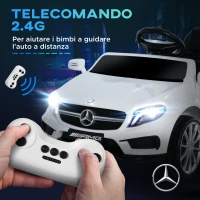HOMCOM Macchina Elettrica per Bambini 3+ Anni con Telecomando e Fari LED, in PP e Metallo, 100x58x46 cm, Bianco(m-5)