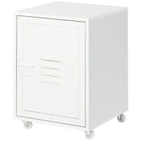 Vinsetto Bloco de Gavetas de Escritório Móvel Arquivador com Rodas Prateleira Ajustável e Porta de Metal 38x38,5x55,5 cm Branco(m-11)