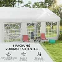 Outsunny Vervangende wand voor bierpaviljoen of tuinpaviljoen, waterdicht, eenvoudige montage, 6 x 2 m, wit(m-4)
