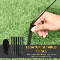 HOMCOM Om de zapada gonflabil de 243 cm cu 3 lumini LED interioare banner impermeabil IP44(m-8)