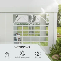 Outsunny Vervangende wand voor bierpaviljoen of tuinpaviljoen, waterdicht, eenvoudige montage, 6 x 2 m, wit(m-6)