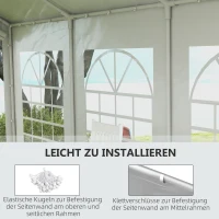 Outsunny Vervangende wand voor bierpaviljoen of tuinpaviljoen, waterdicht, eenvoudige montage, 6 x 2 m, wit(m-5)