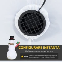 HOMCOM Om de zapada gonflabil de 243 cm cu 3 lumini LED interioare banner impermeabil IP44(m-7)