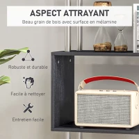 HOMCOM Lot de 2 bibliothèques étagère Design Contemporain en S 4 Niveaux 80L x 30l x 145H cm Coloris Noir(m-5)