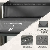 Outsunny Tuinset, 3-delig, inclusief zitkussen, houtdecor, roestvrij metalen frame, Grijs(m-5)