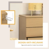 HOMCOM Casetieră cu 4 Sertare din Lemn, 72x33.5x67cm(m-5)