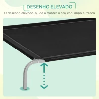 PawHut Cama Elevada para Cães e Gatos Cama Transpirável para Animais de Estimação com 130x90x20 cm Preto(m-7)