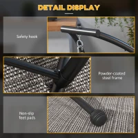 Outsunny Hammock Chair Stand, C Shape Hanging Heavy Duty Metal Frame Hammock Stand for Hanging Hammock Air Porch Swing Chair, Indoor & Outdoor Use, Black(m-7)