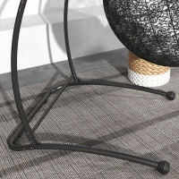 Outsunny Hammock Chair Stand, C Shape Hanging Heavy Duty Metal Frame Hammock Stand for Hanging Hammock Air Porch Swing Chair, Indoor & Outdoor Use, Black(m-9)