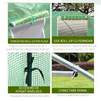 Outsunny Sera tunel de gradina cu protectie din PE, Usa cu incuietoare si 4 ferestre, verde(m-6)