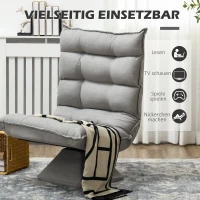 HOMCOM Draaibare Relaxfauteuil Leesstoel, fluweelachtige uitstraling, 62 cm x 70 cm x 95 cm, Lichtgrijs(m-7)