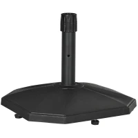 Outsunny 18kg Patio Parasol Base, Garden Concrete Umbrella Base, Outdoor Umbrella Stand Holder for Parasol Poles 34mm, 38mm and 48mm, Black(m-11)
