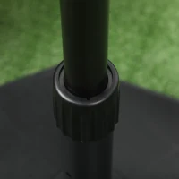 Outsunny 18kg Patio Parasol Base, Garden Concrete Umbrella Base, Outdoor Umbrella Stand Holder for Parasol Poles 34mm, 38mm and 48mm, Black(m-9)
