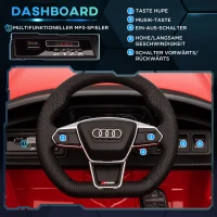 HOMCOM Samochód dla Dzieci, Elektryczny Samochód, Licencjonowane przez Audi, z Pasem Bezpieczeństwa, Pilotem, Światłem, czerwony + czarny, 103 x 58 x 41 cm(m-5)