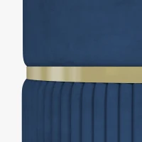 HOMCOM Velvet-Feel Storage Ottoman - Blue(m-7)