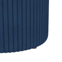 HOMCOM Velvet-Feel Storage Ottoman - Blue(m-8)