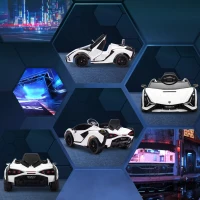 HOMCOM Lamborghini Sian Licensed 12V Kids Electric Ride On Car 2 Motors Toy Car with Remote Control Music Lights MP3 for 3-5 Years White(m-9)