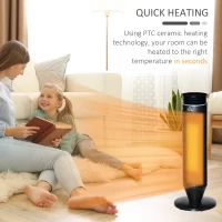 HOMCOM 21 Inch Space Heater, 1000W/2000W Ceramic Electric Heater and Fan, Overheating & Tip-Over Protection, 8H Timer, 42° Oscillation, Portable Heater for Home(m-5)