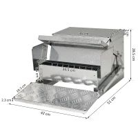 PawHut 11.5KG Automatic Chicken Poultry Feeder Rat Proof Treadle Self Opening with Galvanized Steel and Aluminium(m-3)