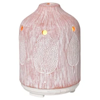 HOMCOM Difusor de Aromas 100ml Cerámica Humidificador Aromaterapia con 7 Colores LED 2 Modos de Vaporización y Apagado Automático Ultra Silencioso para Hogar Dormitorio Salón Ø9,8x14,5 cm Rosa(m-1)