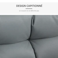 Outsunny Coussins Matelas Assise Dossier pour Banc de Jardin balancelle canapé 2 Places Grand Confort dim. 120L x 80l x 12H cm Polyester Gris(m-5)