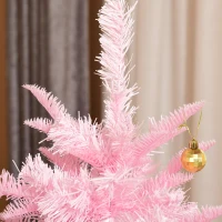 HOMCOM 5FT Artificial Christmas Tree Holiday Xmas Holiday Tree Decoration with Automatic Open for Home Party, Pink(m-8)