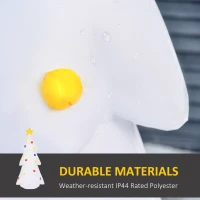 HOMCOM 8FT Inflatable Christmas Tree w/ Star and Multicolour Decorations LED Lighted Indoor Outdoor Home Decor for Garden Lawn Party Prop White(m-5)