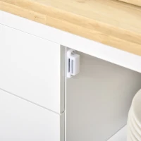 HOMCOM Carrito Auxiliar con Ruedas Carro de Cocina Carro Multiusos con 2 Cajones Puerta Estante Inferior 108x45x89 cm Blanco(m-9)