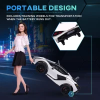 HOMCOM Lamborghini Sian Licensed 12V Kids Electric Ride On Car 2 Motors Toy Car with Remote Control Music Lights MP3 for 3-5 Years White(m-8)