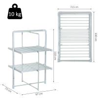 HOMCOM Séchoir à linge étendoir à linge électrique chauffant pliable 2 niveaux 200 W 50-55° C aluminium(m-3)