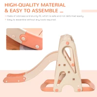 HOMCOM 3 in 1 Design Kids Swing and Slide Set with Basketball Hoop Toddler Playground Play Set Fun Climber Set Activity Center Indoor and Outdoor Play Equipment Pink(m-6)