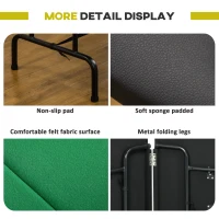 HOMCOM 8 Player Folding Poker Table, Oval Portable Blackjack Casino Table with Cup Holder, Felt Top and Metal Base, 183 x 82 x 75cm, Green and Black(m-6)