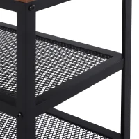 HOMCOM Estantería para Zapatos Industrial de 2 Niveles Zapatero para Entrada Pasillo Carga 120 kg 70x30x48 cm Negro(m-8)