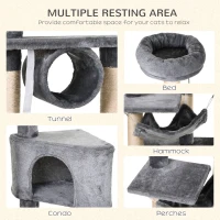 PawHut Cat Tree for Indoor Cats Condo Tower Multi-level Height 150CM  Kittens Activity Stand House with Toys & Various Scratching Posts(m-4)