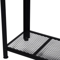 HOMCOM Mesa de Consola Industrial Mesa de Entrada con Estante Inferior de Malla Metálica Carga 30 kg 101x35x80cm Marrón y Negro(m-7)