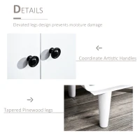 HOMCOM Modern Storage Cabinet, Bedside Table, Sideboard Home Organizer with Doors and Drawer for Bedroom & Living Room(m-5)