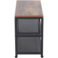 HOMCOM Estantería para Zapatos Industrial de 2 Niveles Zapatero para Entrada Pasillo Carga 120 kg 70x30x48 cm Negro(m-9)