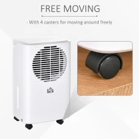 HOMCOM 10L/Day 2000ml Portable Dehumidifier with Humidity Display, 2 Speed Modes, Continuous Drainage and 24 Hour Timer for Bedroom, Living Room(m-7)