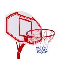 HOMCOM Basketball Hoop Stand Portable System PE Backboard Height Adjustable 2.1-2.6m with Wheels for Adults Sports Fun(m-9)