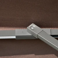 Outsunny Sombrilla de Jardín Ø300x250cm con Luces LED y Panel Solar Manivela Ángulo Ajustable en 3 Posiciones Parasol para Patio Terraza Piscina Café(m-8)