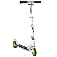 HOMCOM Kids Scooter One-Click Foldable Kick Scooter Adjustable Height for Boys and Girls 3 - 8 Years White(m-1)