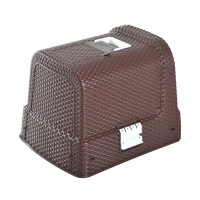 PawHut Arenero Gatos Portatil Cubierto 54x42x41cm Aseo Puerta Basculante Cafe NUEVO(m-9)