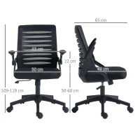 Vinsetto 44-53.5cm Adjustable Height Work Chair, with Mesh Back - Black(m-3)