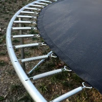 HOMCOM Cama Elástica Ø244cm + Red de Seguridad Set Trampolín para Jardín Carga Máx. 100Kg Azul y Negro(m-7)